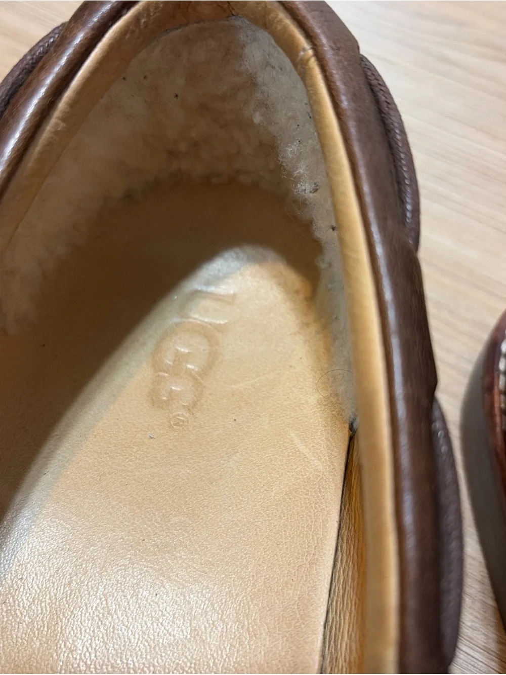 UGG Mens 11.5 Brown Leather Slip On Loafers Moc Toe Comfort Casual Shoes EU45